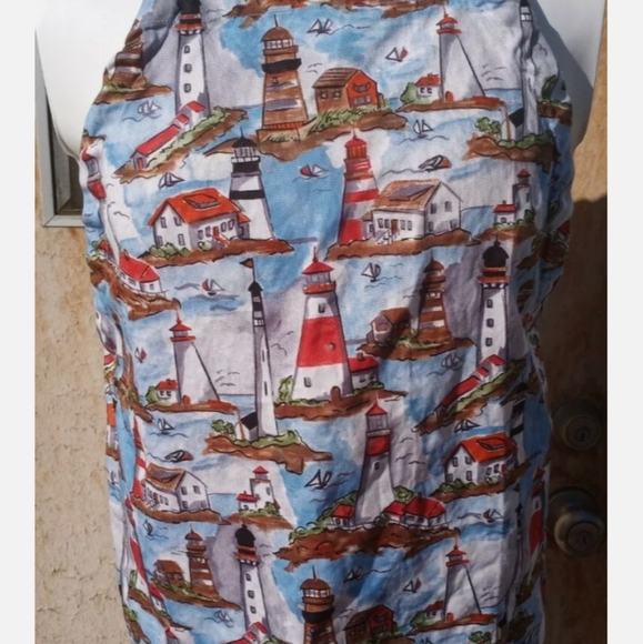 Kitchen Apron Lighthouse Sea Ocean Clouds Blue Sky Pockets Bay Beach House - Picture 1 of 4